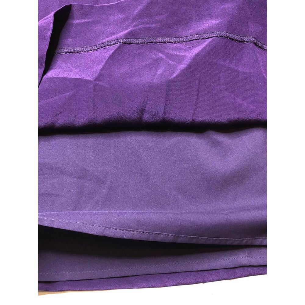 Madewell Womens 100% Silk Cold Shoulder Shift Short Dress Tunic Purple Lined 0 - Picture 7 of 8